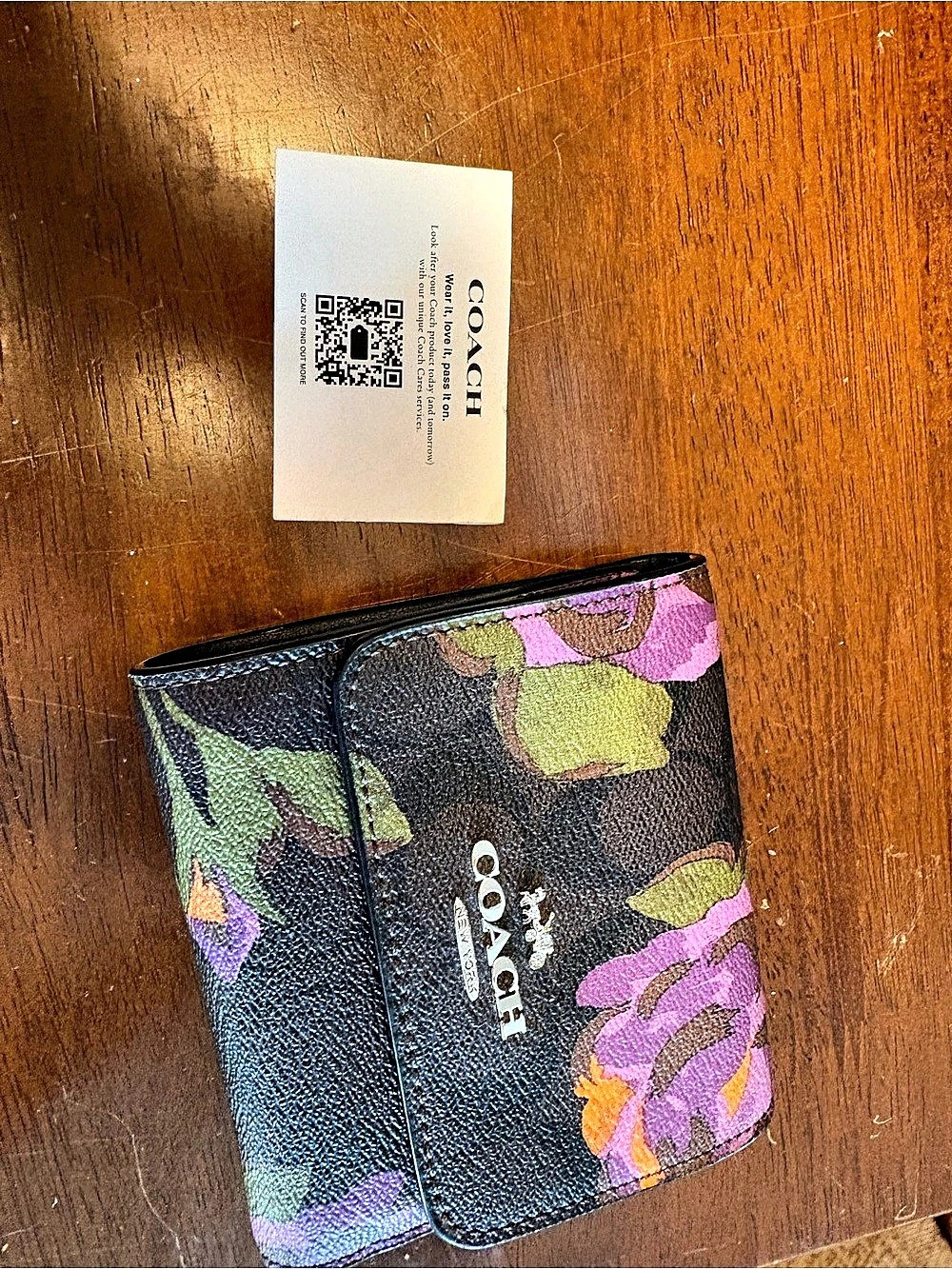 Coach Medium Corner Zip Wallet With Mini Vintage Rose Print C9934 Medium Corner